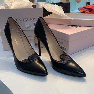 Kayden 4 inch black leather heels worn once.